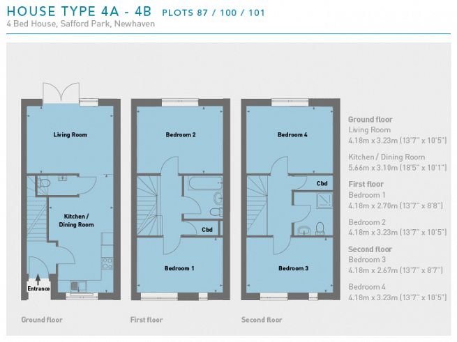 Floor plan, 4 bedroom house - artist's impression subject to change